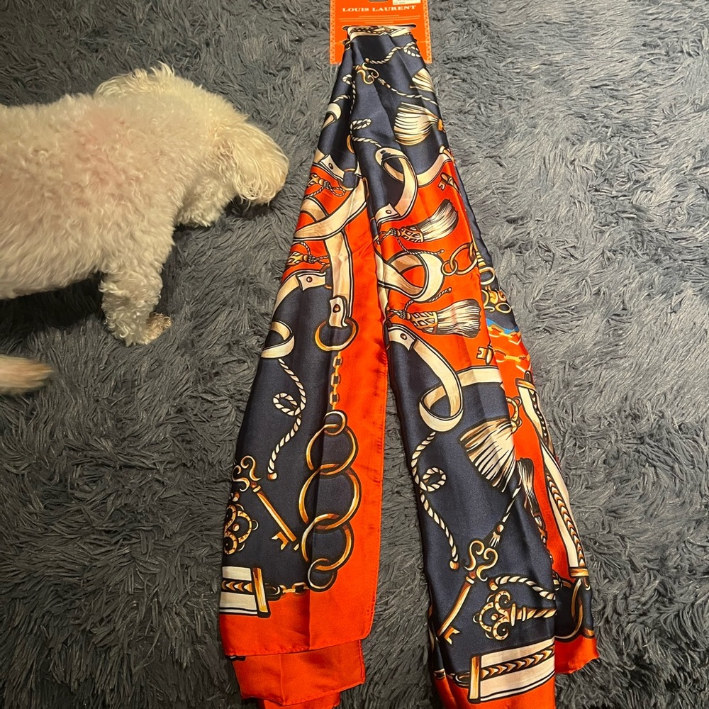NWT Louis Laurent Red and Blue Scarf From France 🇫🇷